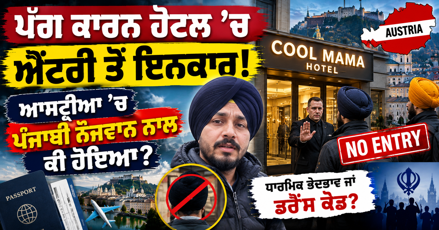 ਆਸਟ੍ਰੀਆ ’ਚ ਪੱਗ ਕਾਰਨ ਪੰਜਾਬੀ ਨੌਜਵਾਨ ਨੂੰ ਹੋਟਲ ’ਚ ਐਂਟਰੀ ਤੋਂ ਇਨਕਾ...